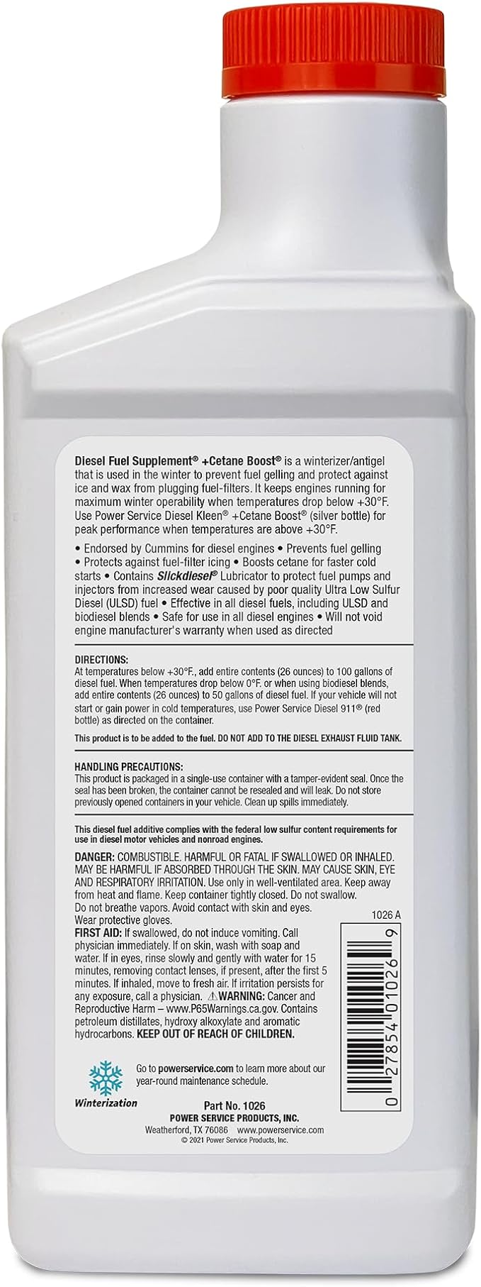 Power Service Diesel Fuel Supplement +Cetane Boost 26 oz